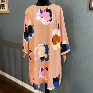 A new day dusty pink and large flower pattern dress, size large